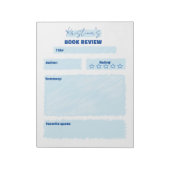 Einfaches Minimalistisches Blau und Weißbuch Notizblock (Rotiert)