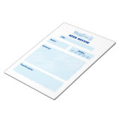 Einfaches Minimalistisches Blau und Weißbuch Notizblock (angewinkelt)