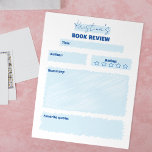 Einfaches Minimalistisches Blau und Weißbuch Notizblock<br><div class="desc">Mit unserem individuell gestaltbaren Notizblock für die Buchprüfung können Sie das Wesentliche eines jeden Buches erfassen. Dieses Notizblock ist in einem sauberen und gut organisierten Layout gestaltet, sodass Sie Ihre Gedanken leicht abschalten können. Das Notizblock enthält Abschnitte für Titel und Autor des Buches, ein Sterne-Bewertungssystem für Rezensionen, einen großzügigen Bereich...</div>