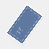 Einfaches Minimalistisches Blaues Abendessen Serviette (Ecke)