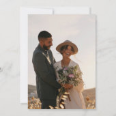 Einfaches Minimalistisches blaues Foto Hochzeit sp Einladung (Rückseite)