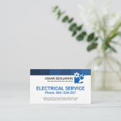 Einfaches Minimalistisches Blue Stripes-Elektroger Visitenkarte (Stehend Vorderseite)