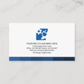 Einfaches Minimalistisches Blue Stripes-Elektroger Visitenkarte (Rückseite)