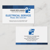 Einfaches Minimalistisches Blue Stripes-Elektroger Visitenkarte (Vorne/Hinten)