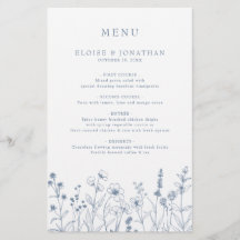 Einfaches Minimalistisches Blue Wildblume Wedding