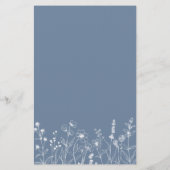 Einfaches Minimalistisches Blue Wildblume Wedding  (Rückseite)