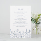 Einfaches Minimalistisches Blue Wildblume Wedding  (Stehend Vorderseite)