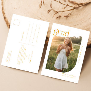 Einfaches Minimalistisches Bogen-Foto Gold Schrift Postkarte