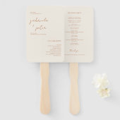 Einfaches Minimalistisches Cream Modern Wedding Pr Fächer (Vorne und Hinten)