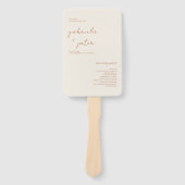 Einfaches Minimalistisches Cream Modern Wedding Pr Fächer (Vorderseite)