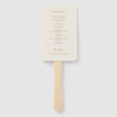 Einfaches Minimalistisches Cream Modern Wedding Pr Fächer (Rückseite)