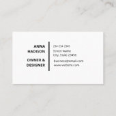 einfaches, minimalistisches Design, modernes Logo Visitenkarte (Rückseite)