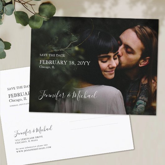 Einfaches Minimalistisches Design Save the Date Po Einladungspostkarte