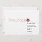 Einfaches Minimalistisches doppeltes Einladung (Rückseite)
