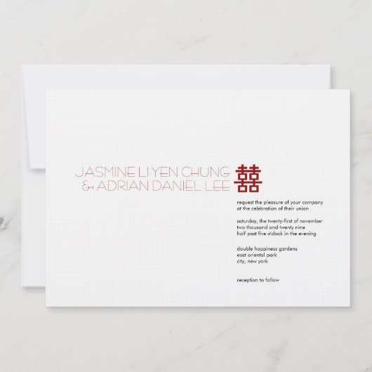 Einfaches Minimalistisches doppeltes Einladung (Rückseite)