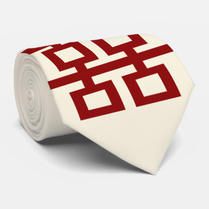 Einfaches Minimalistisches Doppeltes Glück Chinesi Krawatte