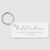 Einfaches Minimalistisches Elegantes Chic Brautpar Schlüsselanhänger (Rückseite)