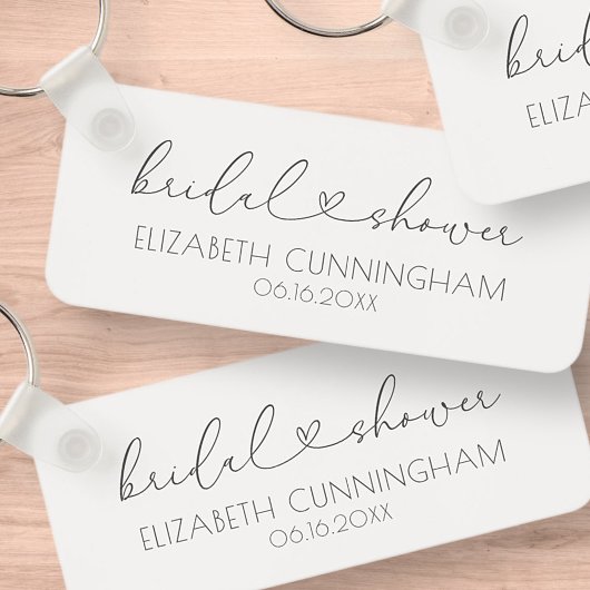 Einfaches Minimalistisches Elegantes Chic Brautpar Schlüsselanhänger