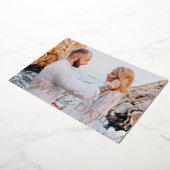 Einfaches Minimalistisches Elegantes Ein Foto Save Folieneinladung (Gedreht)