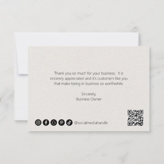 Einfaches Minimalistisches Elegantes modernes, neu Dankeskarte (Rückseite)