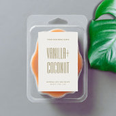 Einfaches minimalistisches Elfenbeinsojawachs meld Lebensmitteletikett