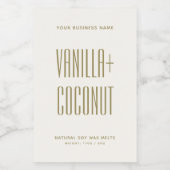 Einfaches minimalistisches Elfenbeinsojawachs meld Lebensmitteletikett (Einzelnes Label)