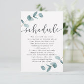 Einfaches Minimalistisches Eukalyptus-Chic-Hochzei Begleitkarte (Stehend Vorderseite)