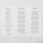 Einfaches Minimalistisches Eukalyptus Wedding Prog (Rückseite)