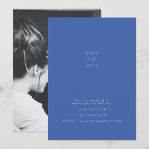 Einfaches Minimalistisches, feines Blau Modernes F Save The Date