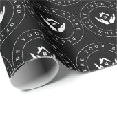 Einfaches Minimalistisches Firmenlogo Geschenkpapier (Rolleneckpunkt)