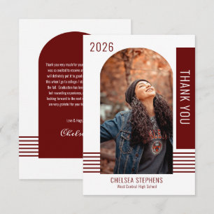 Einfaches Minimalistisches Foto 2026 Abschluss Dan Dankeskarte