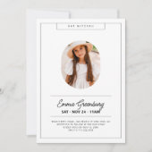 Einfaches Minimalistisches Foto Bat Mitzvah Einladung (Vorderseite)
