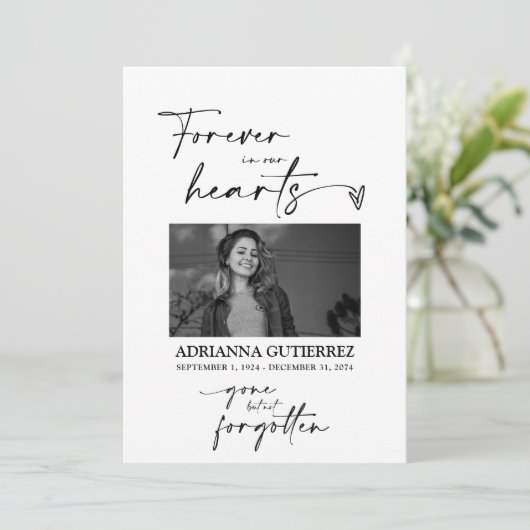 Einfaches Minimalistisches Foto-Beerdigungsprogram Programm (Stehend Vorderseite)