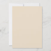 Einfaches Minimalistisches Foto | Beige Hochzeit Einladung (Rückseite)