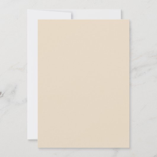 Einfaches Minimalistisches Foto | Beige Hochzeit Einladung (Rückseite)