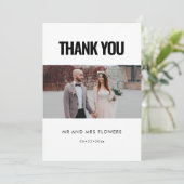 Einfaches minimalistisches Foto Dankeskarte (Stehend Vorderseite)