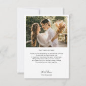 Einfaches Minimalistisches Foto Dankeskarte (Rückseite)