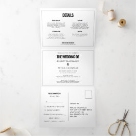 Einfaches minimalistisches Foto Dreifach Gefaltete Einladung