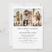 Einfaches Minimalistisches Foto Elegante White Wed Einladung (Vorderseite)