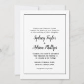 Einfaches Minimalistisches Foto-Formrahmen-Hochfah Einladung (Vorderseite)