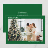 Einfaches Minimalistisches Foto Grün Weihnachten (Vorne/Hinten)