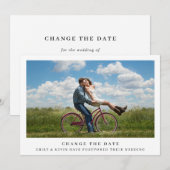 Einfaches Minimalistisches Foto Hochzeit ändert da Ankündigung (Vorne/Hinten)