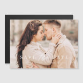 Einfaches Minimalistisches Foto Hochzeit speichern Magneteinladung (Vorne/Hinten)