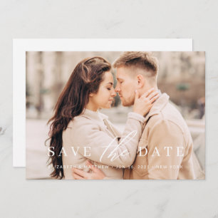 Einfaches Minimalistisches Foto Hochzeit speichern Save The Date