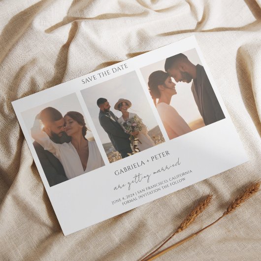 Einfaches Minimalistisches Foto Hochzeit speichert Einladung