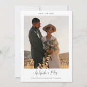 Einfaches Minimalistisches Foto Hochzeit speichert Einladung (Vorderseite)