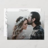 Einfaches Minimalistisches Foto Hochzeit speichert Postkarte (Vorne/Hinten)