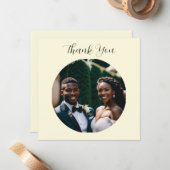 Einfaches Minimalistisches Foto Hochzeit Vielen Da Mitteilungskarte (Vorderseite/Rückseite Beispiel)