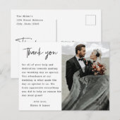 Einfaches Minimalistisches Foto Hochzeit Vielen Da Postkarte (Vorne/Hinten)