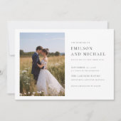 Einfaches Minimalistisches Foto Horizontal Hochzei Einladung (Vorderseite)